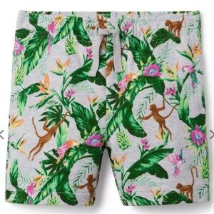 Tropical Jungle French Terry Pull-On Short